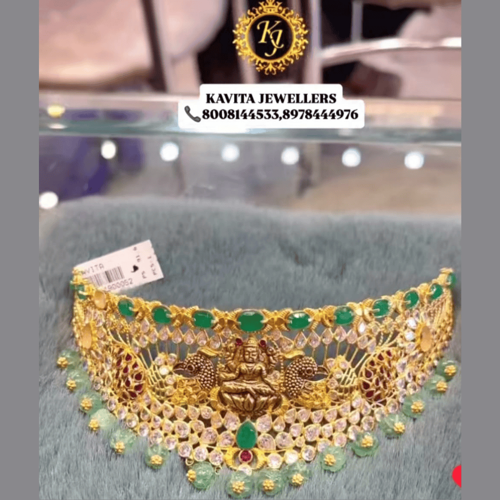 Lakshmi Heritage Choker by Kavita Jewellers Temple elegance with emerald grace.
